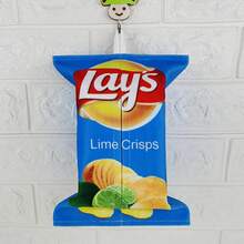 1个创意薯片造型纸巾盒，节省空间的方形纸巾盒，立方体纸巾盒，创新薯片袋设计，汽车沙发纸巾盒收纳盒，适用于客厅、餐厅、卧室 - 彩色 - 查看 20