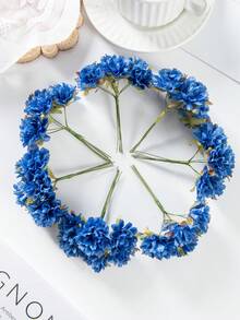 3支装人造迷你康乃馨字母花束，DIY花束，花环材料，糖果盒配件，家居婚礼装饰，新娘腕花，胸花，头饰材料，新年装饰，派对装饰，情人节装饰 - 寶藍色 - 查看 5