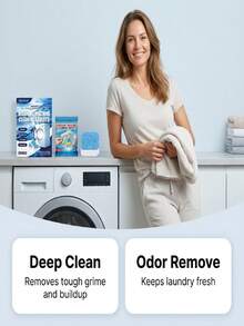 Deep Cleaning Washing Machine Effervescent Tablets - Professional Stain And Limescale Remover - Odor Eliminator Cleaner - Suitable For Front-Loading And Top-Loading Washing Machines - Powerful Stain-Dissolving Washing Balls - Essential For Washing Machine Maintenance And Home Cleaning, Providing A Fresh And Bright Clean - Multicolor - View 5