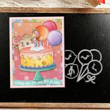 创意笑脸气球模具，DIY剪贴簿相册和压花模板，贺卡制作工具，卡片纸切割工艺品，礼品卡制作模板模切。 - 銀色 - 查看 3