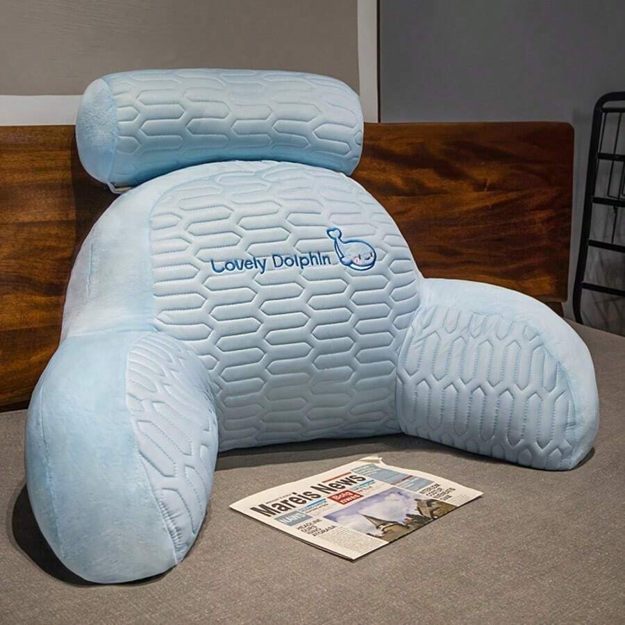 Latex Headboard Cushion, Softly Padded Lumbar Support Cushion, Large Backrest Sofa Cushion, Bed Cushion, Bed Pad, Dormitory Tatami Mattress - 鯨魚 - 查看 1