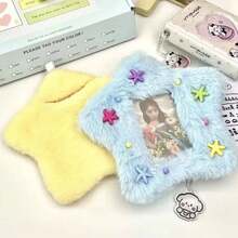 Cute Plush Photo Holder, Student ID Card Holder, Fox Keychain, Cartoon Photo Album, DAST Idol Photo Protector - Blue-b13664B - View 6