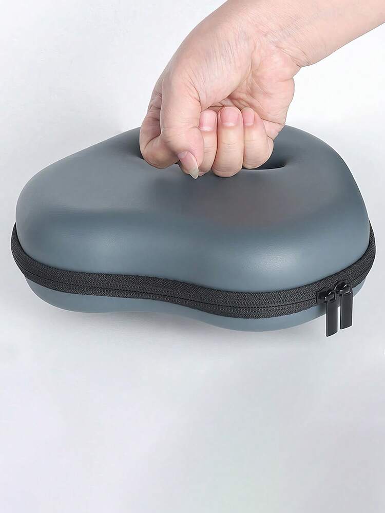 1pc Personalized Engraved EVA Bluetooth Headphone Carrying Case, Suitable For AirPods Max - With Shock-Proof, Waterproof, Dustproof Strap - Durable Gray Protective Storage Bag - Grey - View 3