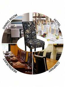 1/4/6pcs Milk Silk High Backrest Chair Covers, Leaf, Purple Flower, Spring Themed, High Elasticity Dust-Proof And Washable, Suitable For Living Room, Dining Room, Bedroom, Study - Multicolor - View 4