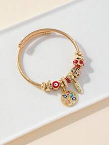 1件可调节不锈钢手链，饰有恶魔之眼、生命之树和口红吊坠，适合作为派对首饰礼物、情人节礼物、母亲节礼物送给女性。 - 惡魔之眼 - 查看 8