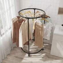 Perchero circular giratorio con ruedas de 360 ° , metal resistente - negro - Ver 10