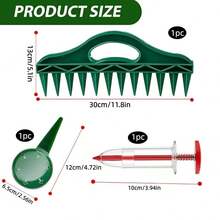 12-Hole Digger Seed Spreader,3 PiecesSowing Seeds Dispenser Set,Mini Seed Dispenser For Small Seeds, Handheld Seed Planter Tool Seed Dibber Multifunctional Spacer Gardening Tools - Default - View 2