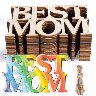 20 Món Đồ Thủ Công Bằng Gỗ Chưa Hoàn Thiện Hình Mẹ Tuyệt Nhất, Đồ Thủ Công Ngày Của Mẹ Cho Trẻ Em Vẽ Tranh, Hình Cắt Bằng Gỗ Để Tô Màu, Chữ Cái Bằng Gỗ Để Trang Trí Quà Tặng Ngày Của Mẹ, Quà Sinh Nhật Cho Mẹ, Thẻ Tự Làm Cho Lớp Học