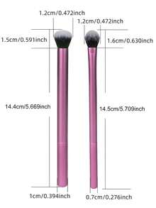 2支眼影晕染化妆刷，适用于眼影和眼线，也可用于修饰眉毛和打造精致妆容，纯素且不经动物实验，化妆刷套装 - 紫色 - 查看 2