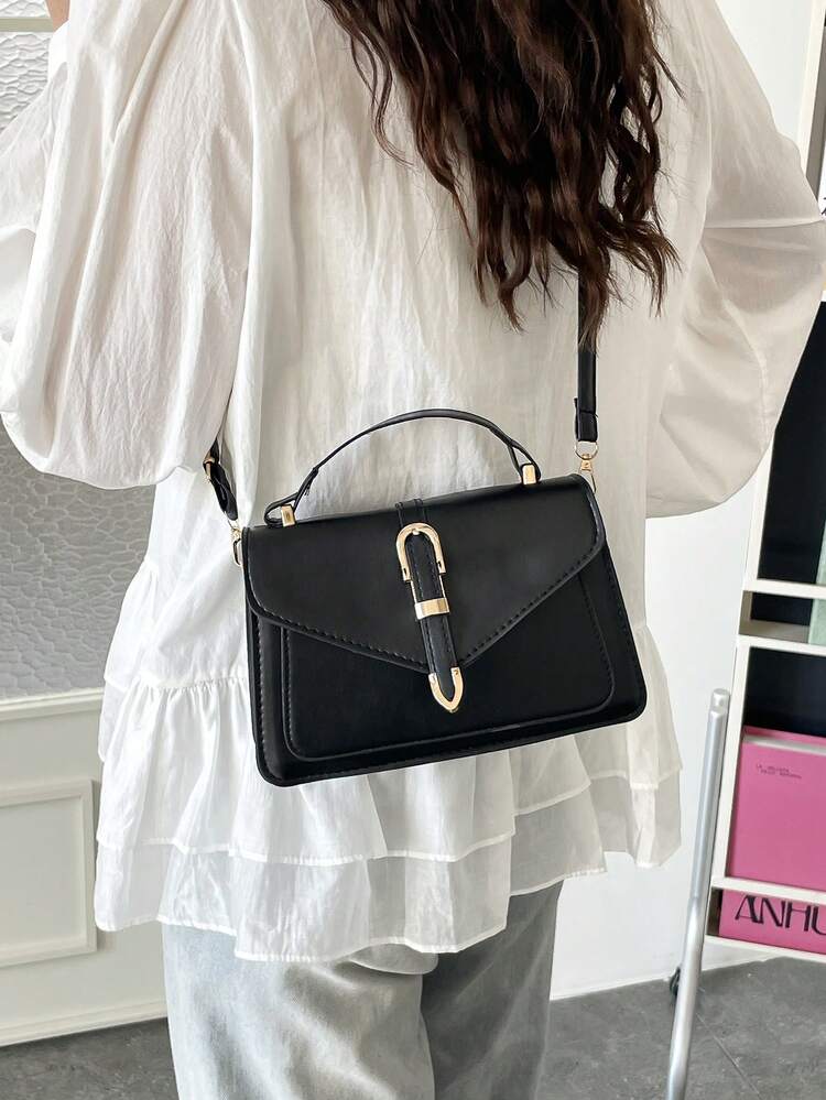 2026新款时尚单肩包，时尚斜挎包，百搭ins风小方包，独特个性化包 - 黑色 - 查看 7