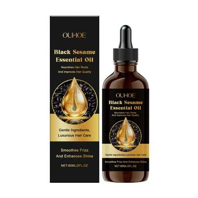 60毫升黑芝麻香薰精油，植物配方，温和不刺激，清新不油腻，持久草本香气，小巧便携，家用香薰精油