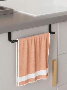 1pc No Drill Needed Metal Towel Rack, Rust-Proof Waterproof Bathroom Towel Storage Organizer, Suitable For Cabinet, Wardrobe, Bathroom, Kitchen, Laundry Room, Apartment, Dorm, Home Use - View 5