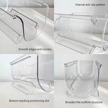 1pc Stackable Wine Rack Storage Cabinet Decor, Plastic Creative Beverage Bottle Holder For Home Use, Suitable For Living Room, Refrigerator, Cabinet - Transparent - View 7