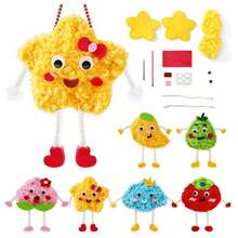 Sewing Kit For Beginners Easy DIY Projects Cute Cartoon Star Fruits Dolls Make Your Own Pendant Charms Birthday Gift Felt Crafts - Hand-sewn Pendants - View 2