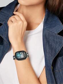 1 pieza Funda de reloj inteligente de TPU suave con cobertura total para Sense 2/Versa 4, de moda y cómoda, anti-caída, 2 en 1 con carcasa chapada y protector de pantalla, accesorios de funda de reloj inteligente a prueba de golpes y protectora - Fitbit Sense 2/Versa 4 - Ver 4