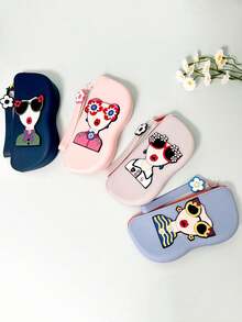 1个时尚便携眼镜收纳袋，带挂钩防丢眼镜盒，轻便实用日常通勤旅行眼镜整理袋，通用眼镜配件 - 彩色 - 查看 5