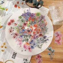 50pcs Transparent Flower Stickers DIY Diary Laptop Luggage Skateboard Pet Stickers Fun Classic Decoration Back To School - 查看 10