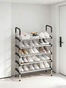 1pc Multi-Tier Shoe Rack, Freestanding Shoe Organizer, Easy To Assemble, Suitable For Rental House, Entryway, Hallway, Bedroom, Bathroom, Office, Living Room - Black - View 5