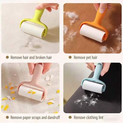 1 Set Convenient Mini Lint Roller Kit - 1 Handle + 3 Refill Rolls, Strong Adhesive For Pet Hair Removal, Easy To Use, Reusable Handle, No Electricity Needed For Pet/Clothes/Carpet/Car Seats, Essential For Pet Owners1 Set Convenient Mini Lint Roller Kit - 1 Handle + 3 Refill Rolls, Strong Adhesive For Pet Hair Removal, Easy To Use, Reusable Handle, No Electricity Needed For Pet/Clothes/Carpet/Car Seats, Essential For Pet Owners