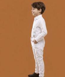 Premium Children's Social Outfit For Weddings, Parties And Christenings - 白色 - 查看 4