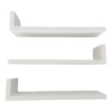 Juego 3 Repisa Librero Flotante Moderno L Grande 50x15cm Estante Blanco Negro Chocolate - Blanco - Ver 4