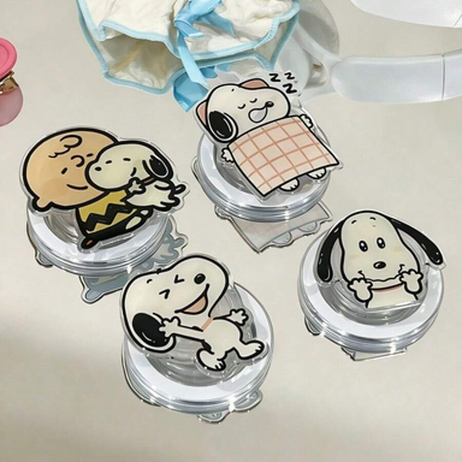 SNOOPY 1个超萌史努比粘性安全气囊支架，卡通造型可爱又治愈，粘贴牢固，可灵活伸缩。它既可以用作电视支架，也可以用作指环扣，非常实用。适用于各种手机/平板电脑，质感好，美观大方。 - 彩色 - 查看 1