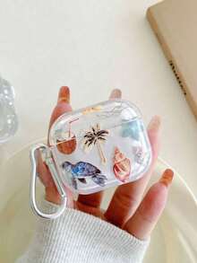 2个海龟、椰子壳耳机盒，沙滩元素透明耳机盒，附赠1个耳机盒支架，兼容耳机盒、耳机、 Pro 3、 Pro（第二代）、 3、 Pro、 1/2 - 椰島海龜透明殼+掛件 - 查看 3