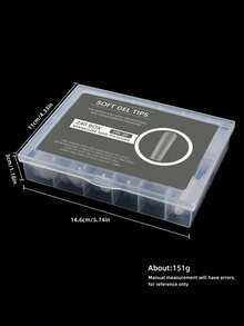 240片超大号长方形全/半覆盖哑光假指甲，二合一快速延长软胶指甲贴纸，适合女性和女孩美甲，按压式指甲，美甲用品 - 無色 - 查看 3