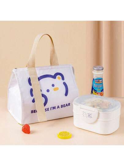 1pc New Lunch Bag, Thermal Insulated Lunch Box, Large Capacity Lunch Tote Bag, Portable Carry Lunch Bag For Work, Picnic