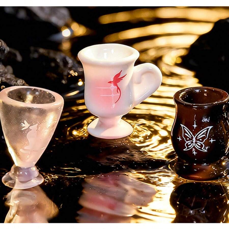 3件套创意女巫杯，暗黑风格马克杯，树脂工艺品，迷你模型桌面装饰 - 3pcs - 查看 1