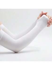 1 Pair Of Sun Protection Cooling Arm Sleeves With Thumb - Multicolor - View 3