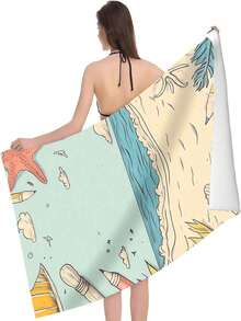 1pc Ultra Soft Coconut Tree Beach Towel - Sand-Proof, Lightweight, Quick-Drying Polyester Blend - Ideal For Swimming, Camping, Travel And Outdoor Adventure - Perfect For Vacation, Birthday, Anniversary Or Essential Accessory, Beach Towel | Coconut Tree Design | Quick-Dry Fabric, Suitable For Beach - A - View 3
