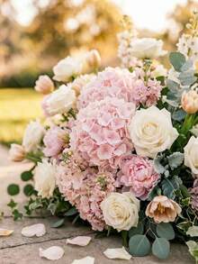 Nordic-Style Pink Hydrangea Artificial Stems – Premium Lifelike Faux Flowers For Home Styling, Ultra-Realistic Feel, Single Stem Green Hydrangea Requires No Maintenance, Ideal For Easter & Eid Al-Adha Table Arrangements. Perfect For Table Decor, Christmas Celebrations, Wedding Parties, Bridal Receptions, Outdoor Garden Decor, Ceremonies, Wedding Receptions, And Table Centerpieces. - Pink - View 4