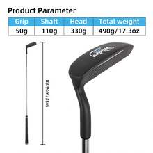 35-Inch Right-Handed Golf Chipper For Men, Featuring A Stepped Steel Shaft, High-Quality Anti-Slip Rubber Grip, And Made From Zinc Alloy Material - Black - View 5