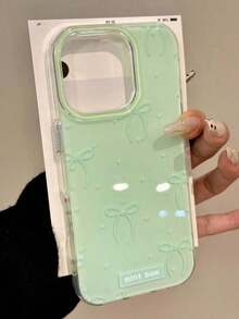 Cute Minimalist Pink Bow Polka Dot Phone Case, Suitable For IPhone 17 Pro Max, 17 Pro, 17 Air, 17, 16, 15, 14, 13, 12, 11 Pro Max Plus, Soft Protective Back Cover, Gift For Girls - Cung Xanh - Xem 26