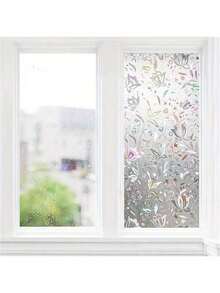 Película de Ventana Elegante con Patrón de Tulipán para Privacidad, Pegatina de Privacidad para Vidrio de Baño, Anti-UV, Calcomanía de Vidrio Esmerilado para el Hogar - Autoadhesiva, Sin Pegamento, Papel de Vidrio Transparente & Opaco, Fácil de Rasgar y Pegar, - multicolor - Ver 7