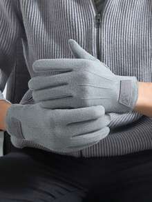 Best-Selling Men's/Women's Fashionable Solid-Color Simple Gloves For Winter Warmth With Added Insulation, Touchscreen Design, Suitable For Driving And Cycling. Hand Warmer - Multicolor - View 12
