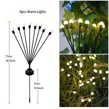 TTDHWW 8 Pack Solar Lawn Firefly Lights - Add LED Wind Firefly Ground Plug Garden Decorative Lights - Venue Muslim Festival Festival Decoration Lighting - Trắng ấm - Xem 9