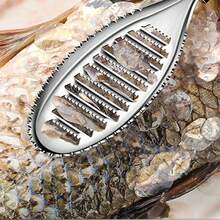1pc Stainless Steel Fish Scale Scraper Tool, Household Fish Descaling Knife Cleaner - View 1