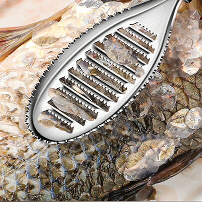 1pc Stainless Steel Fish Scale Scraper Tool, Household Fish Descaling Knife Cleaner