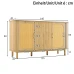 This Modern Style Sideboard, Equipped With Drawers, Shelves And Wood-Effect Metal Legs, Is A Versatile And Essential Piece Of Living Room Furniture. - Camel - View 5