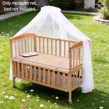 婴儿床用白色圆顶蚊帐，拉链式，防蚊虫，白色蚊帐 - 白色 - 查看 6