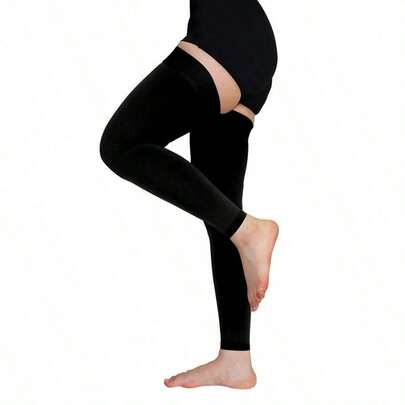 1双薄款过膝袜，厚度20-30毫米，带硅胶防滑点，适用于健身运动、运动配件、护膝、运动护膝、健身房护膝