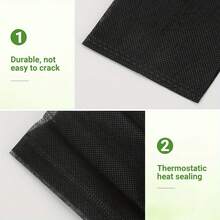 100 piezas Bolsas de tela no tejida negra, adecuadas para plantar plantas de raíces profundas, verduras, flores y semilleros - 100 piezas - Ver 6