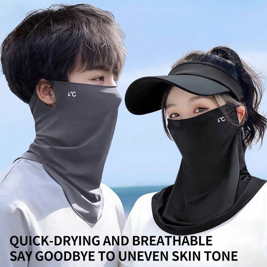 1pc Fashionable Breathable And Cooling Face Mask, Suitable For Men And Women In Spring And Summer. Made Of Breathable Fabric With Elastic Design For Comfortable Wear. - Multicolor - View 1