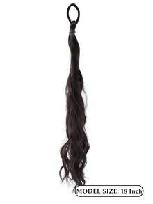Long Wavy Synthetic Self-Winding Ponytail Hair Extensions With Elastic Rubber Band Braided Hair Bundle For Women Increase Hair - Multicolor - View 3