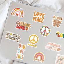 SCXXBSW 50 Stücke Groovy Boho Hippie Aufkleber, süße Cartoon Aufkleber für DIY Zwecke wie Skateboarding, Wasserflaschen, Laptops und Handy - A - Übersicht 7