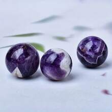 1pc Natural Amethyst Crystal Ball, Suitable For Home & Office Decor, Desk Ornament, Gift For Family & Friends - Purple - View 11