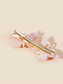 1个甜美蝴蝶女孩发夹，适合春季佩戴 - 彩色 - 查看 3