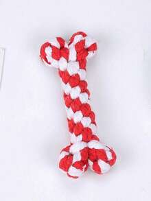 棉绳骨头形状狗狗磨牙玩具，编织无异味，狗狗牙齿清洁耐用磨牙玩具 - 彩色 - 查看 6